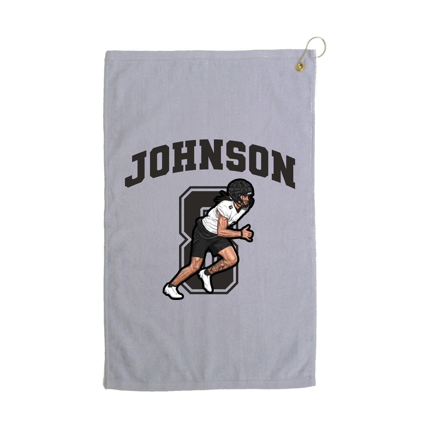 Golf Towel — Number in Grey