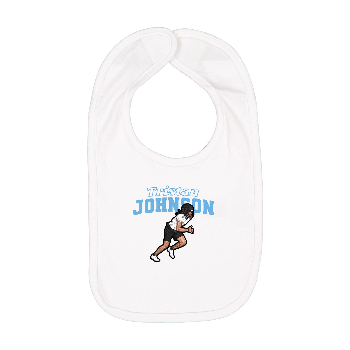 Infant Bib — Name Arch in White