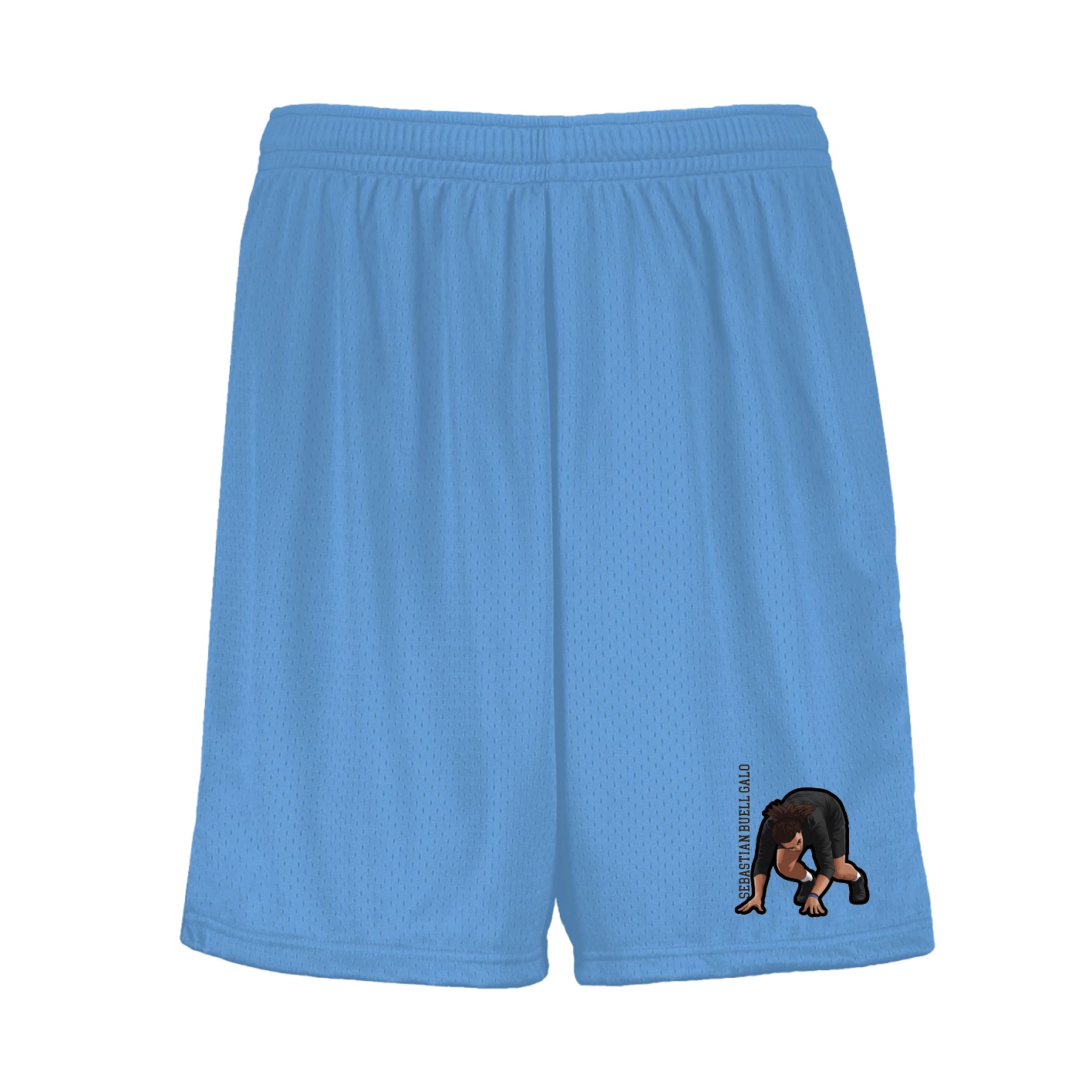 Shorts — Name Vertical in Light Blue