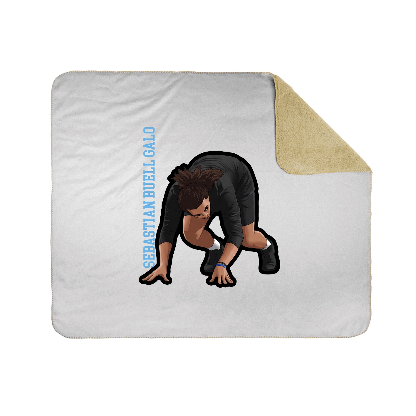 Throw Blanket — Name Vertical in White