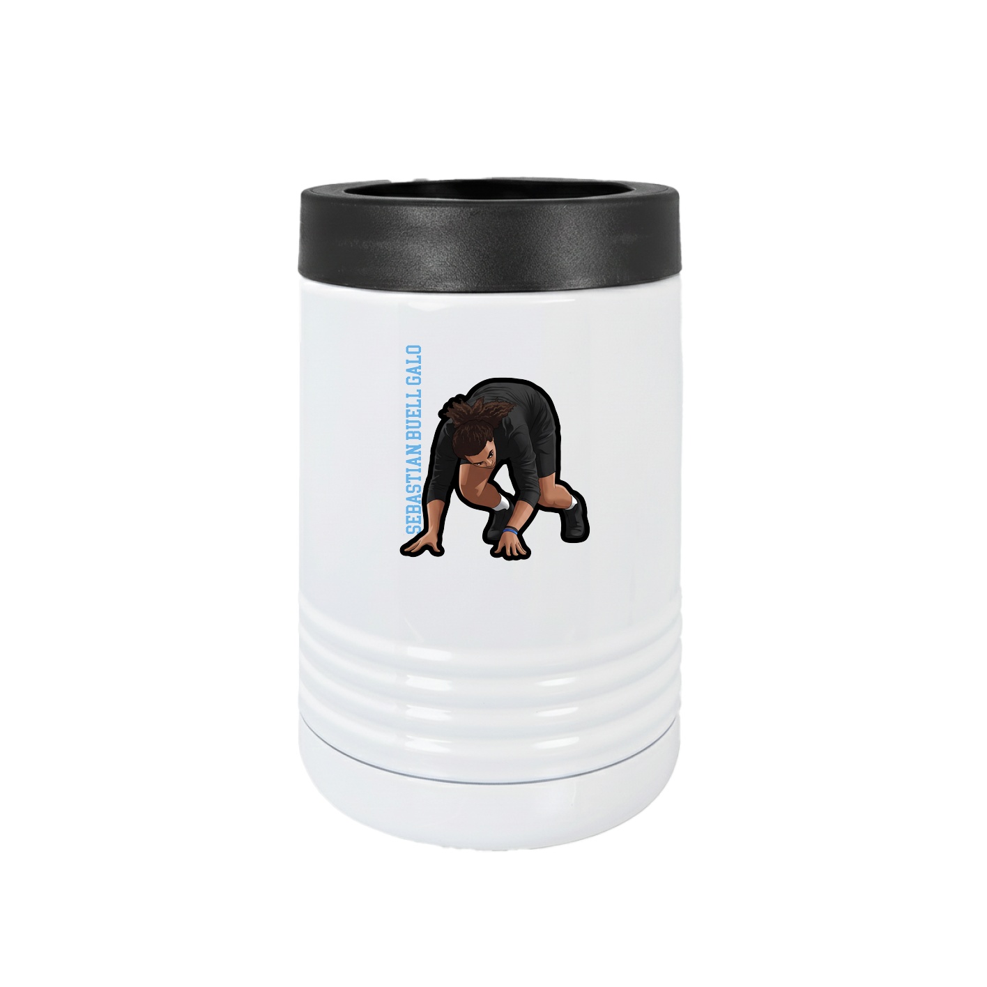 Beverage Holder — Name Vertical in White