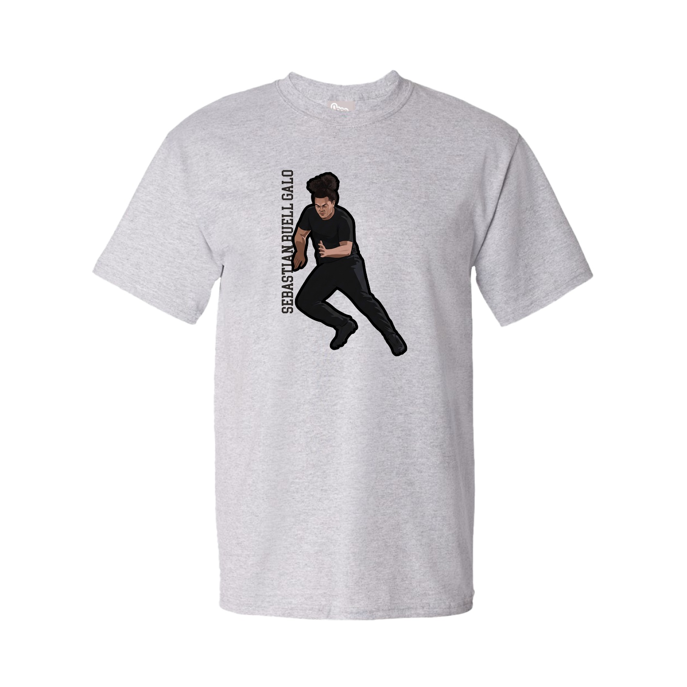 Tee — Name Vertical in Grey