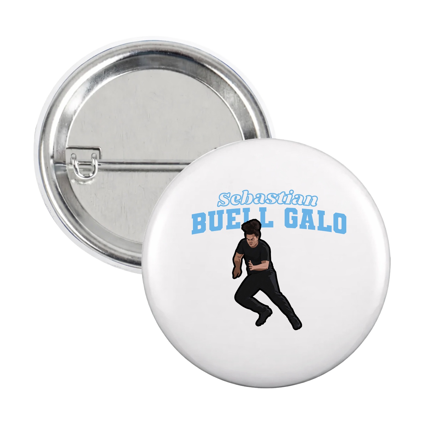 Game Day Button — Name Arch in White