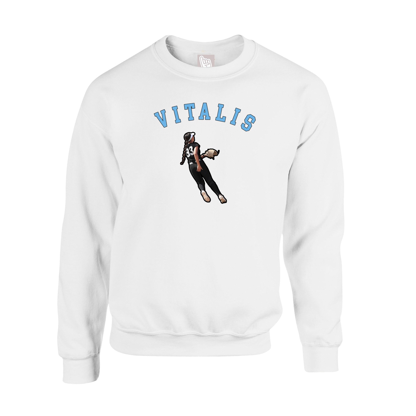Fleece Crew — Shirsey Arch in White