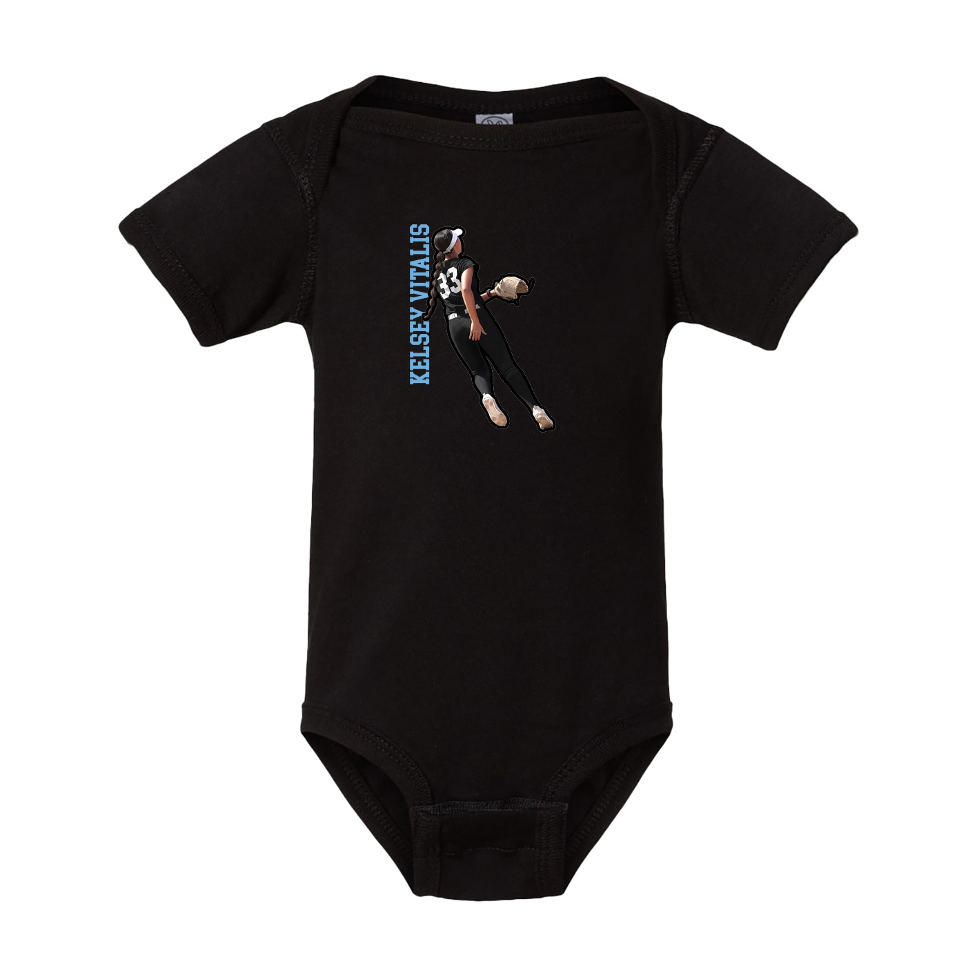 Baby Onesie — Name Vertical in Black