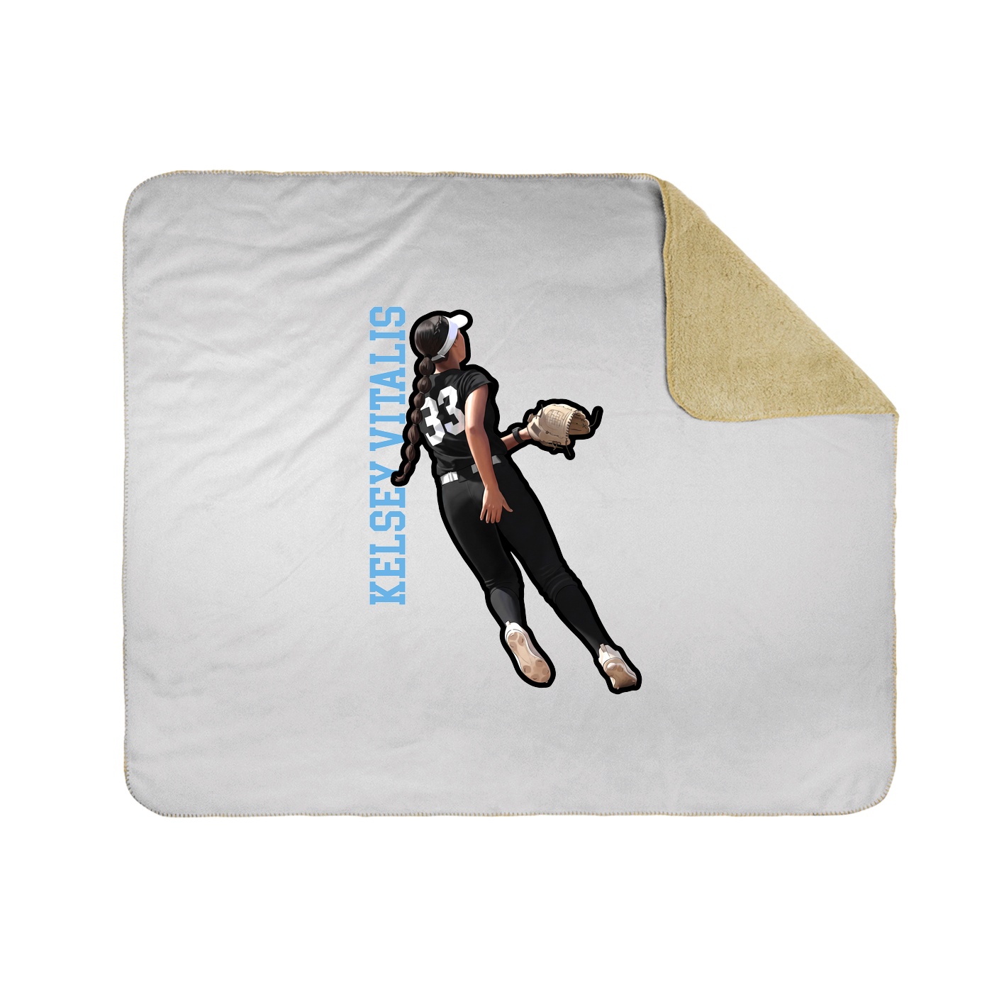 Throw Blanket — Name Vertical in White