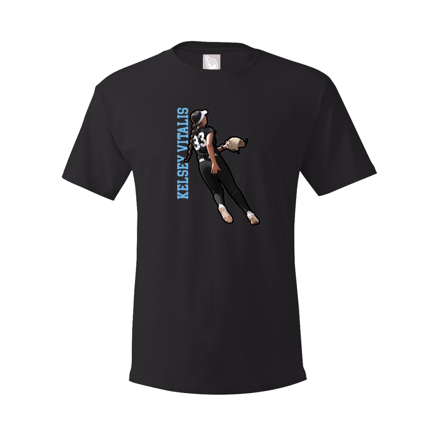 Youth Tee — Name Vertical in Black