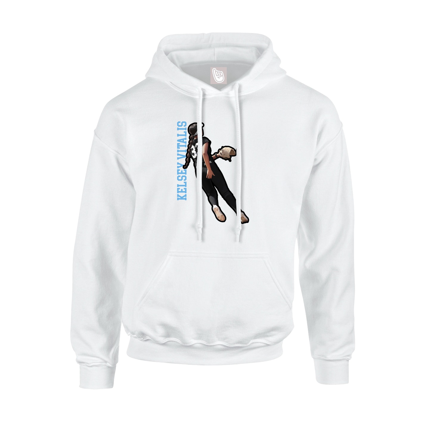 Hoodie — Name Vertical in White