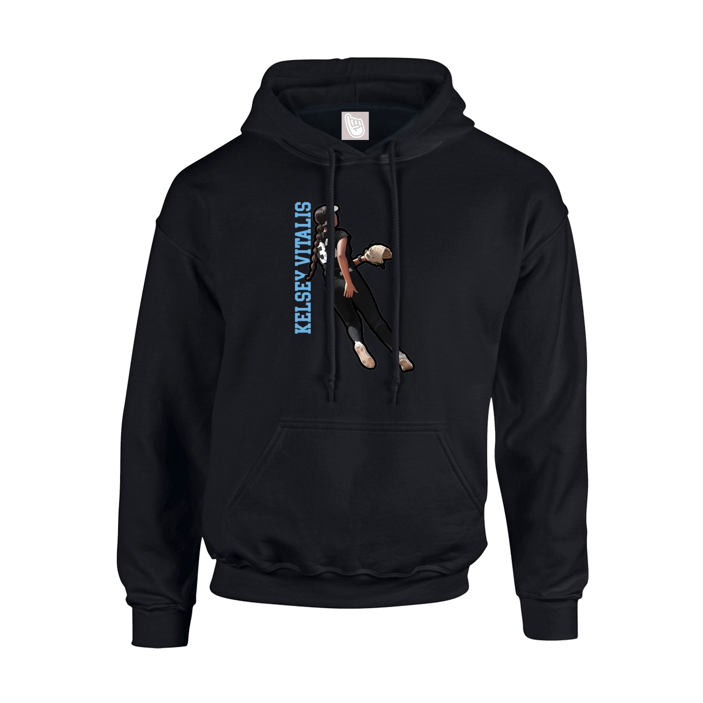Youth Hoodie — Name Vertical in Black