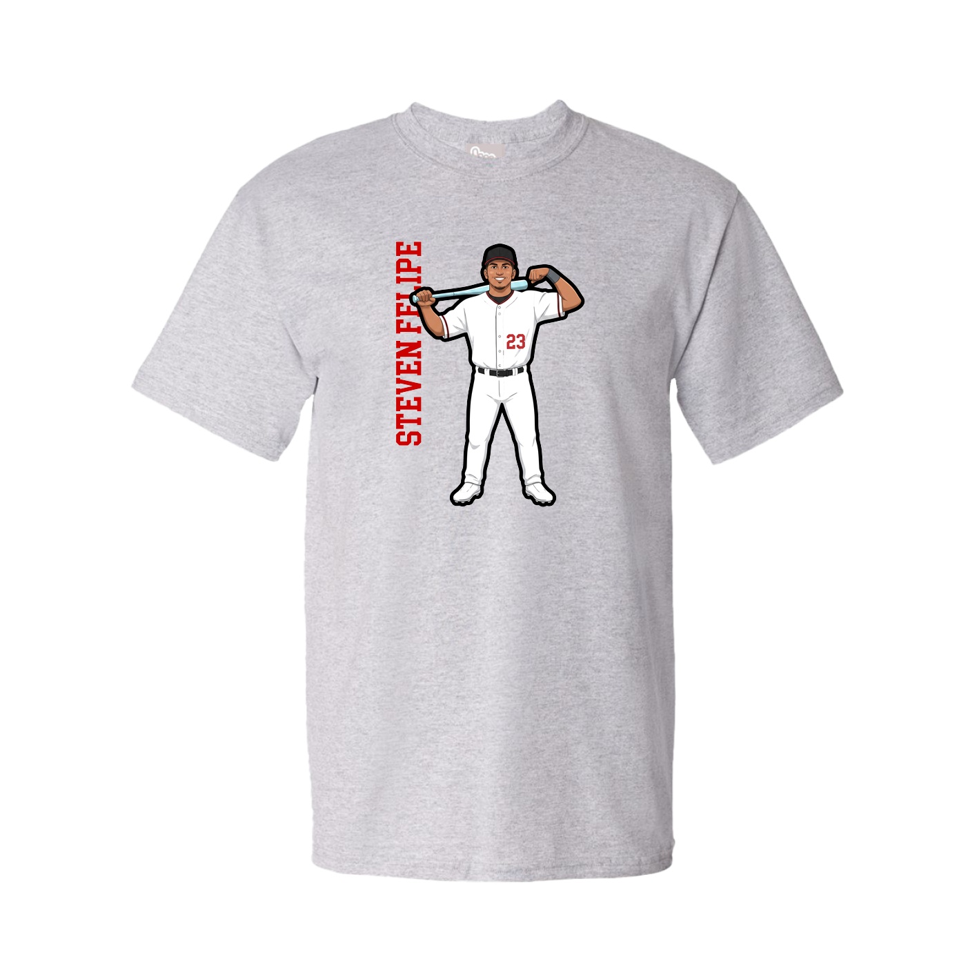 Tee — Name Vertical in Grey