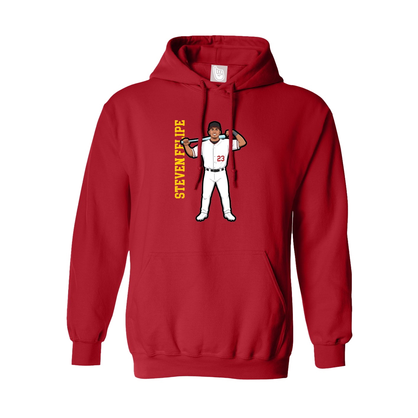Hoodie — Name Vertical in Red