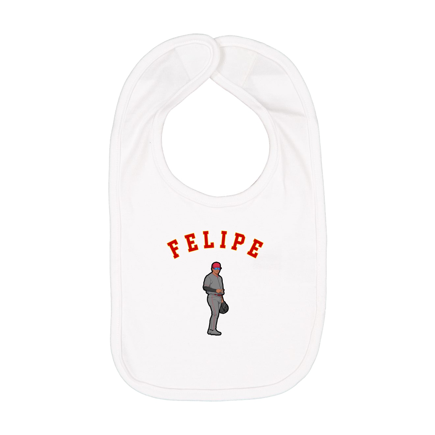 Infant Bib — Shirsey Arch in White