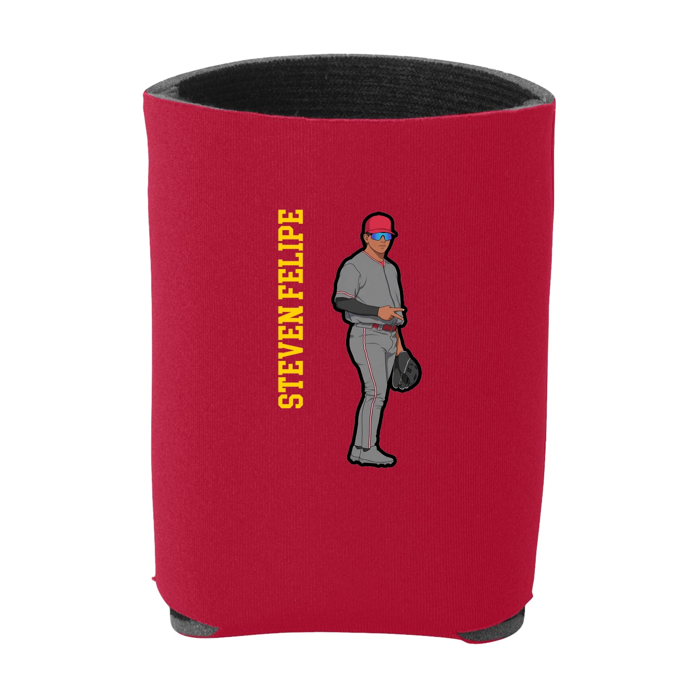 Can Holder — Name Vertical in Red