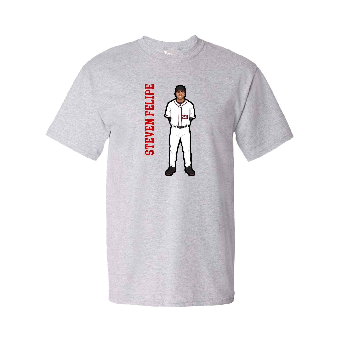 Youth Tee — Name Vertical in Grey