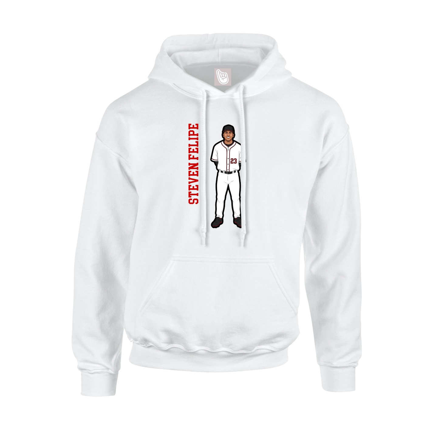 Youth Hoodie — Name Vertical in White