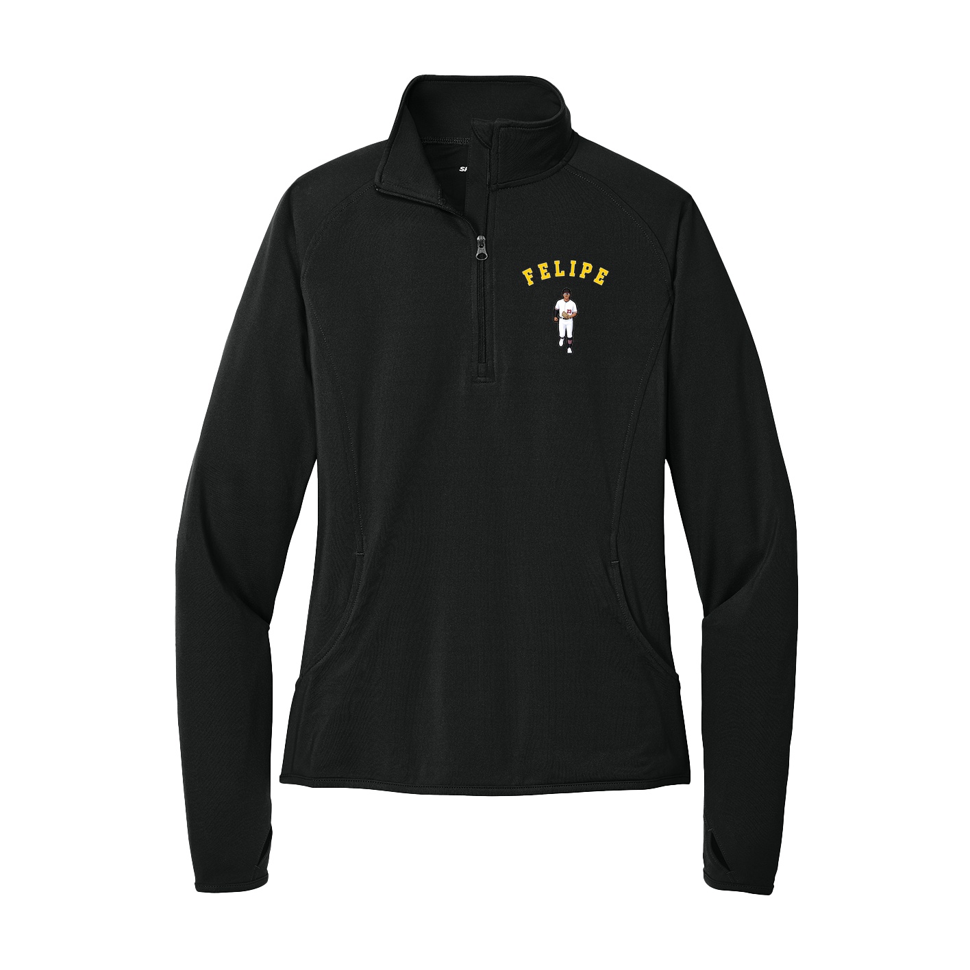 Women's Q-Zip Pullover — Shirsey Arch in Black