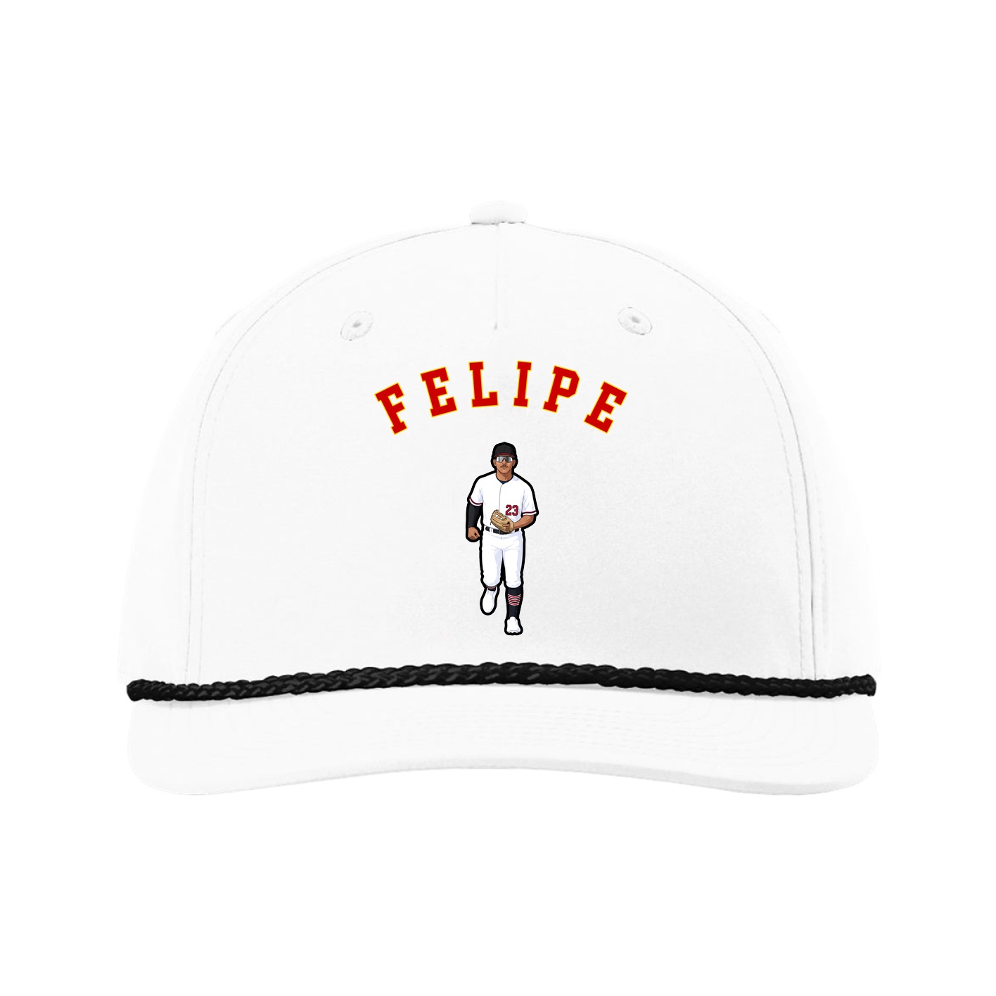 Five-Panel Classic Rope Cap — Shirsey Arch in White