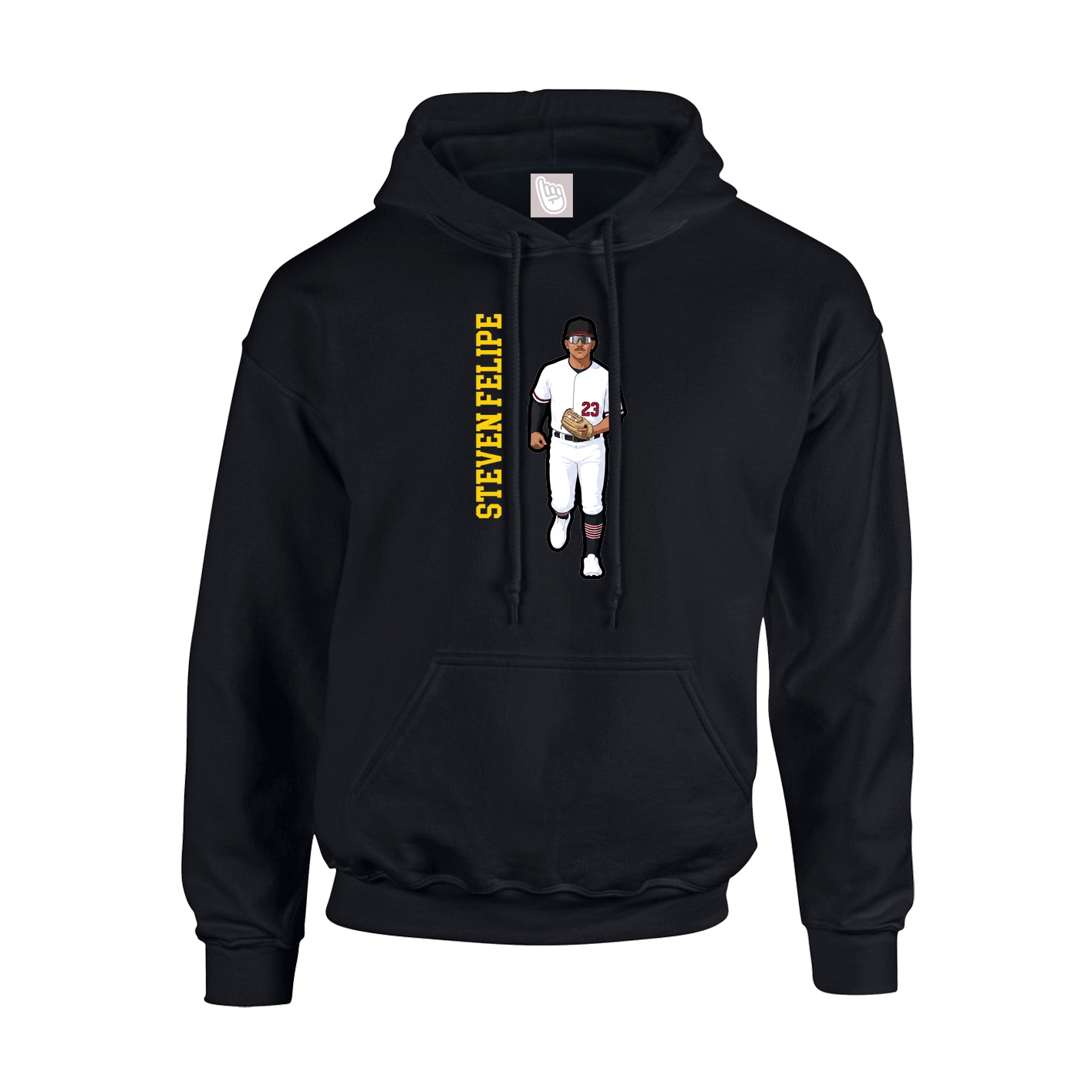 Youth Hoodie — Name Vertical in Black