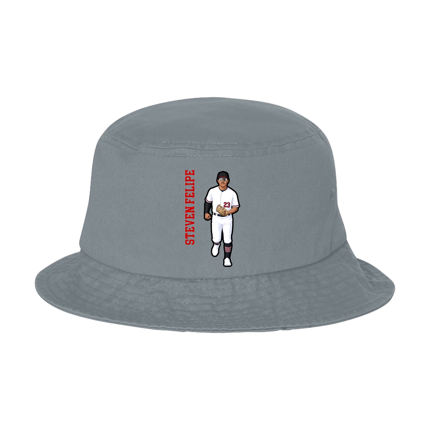 Bucket Cap — Name Vertical in Grey