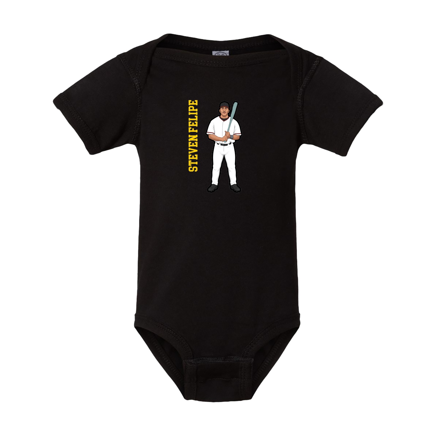 Baby Onesie — Name Vertical in Black