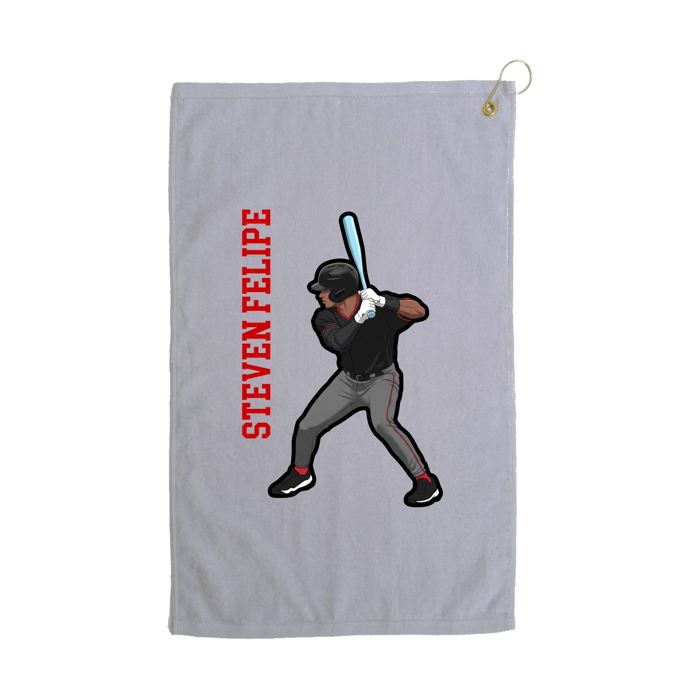 Golf Towel — Name Vertical in Grey
