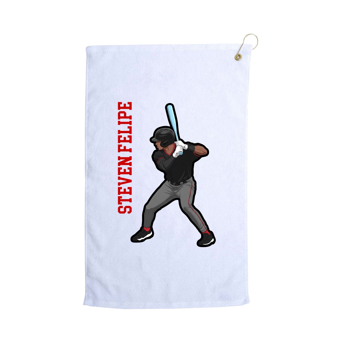 Golf Towel — Name Vertical in White