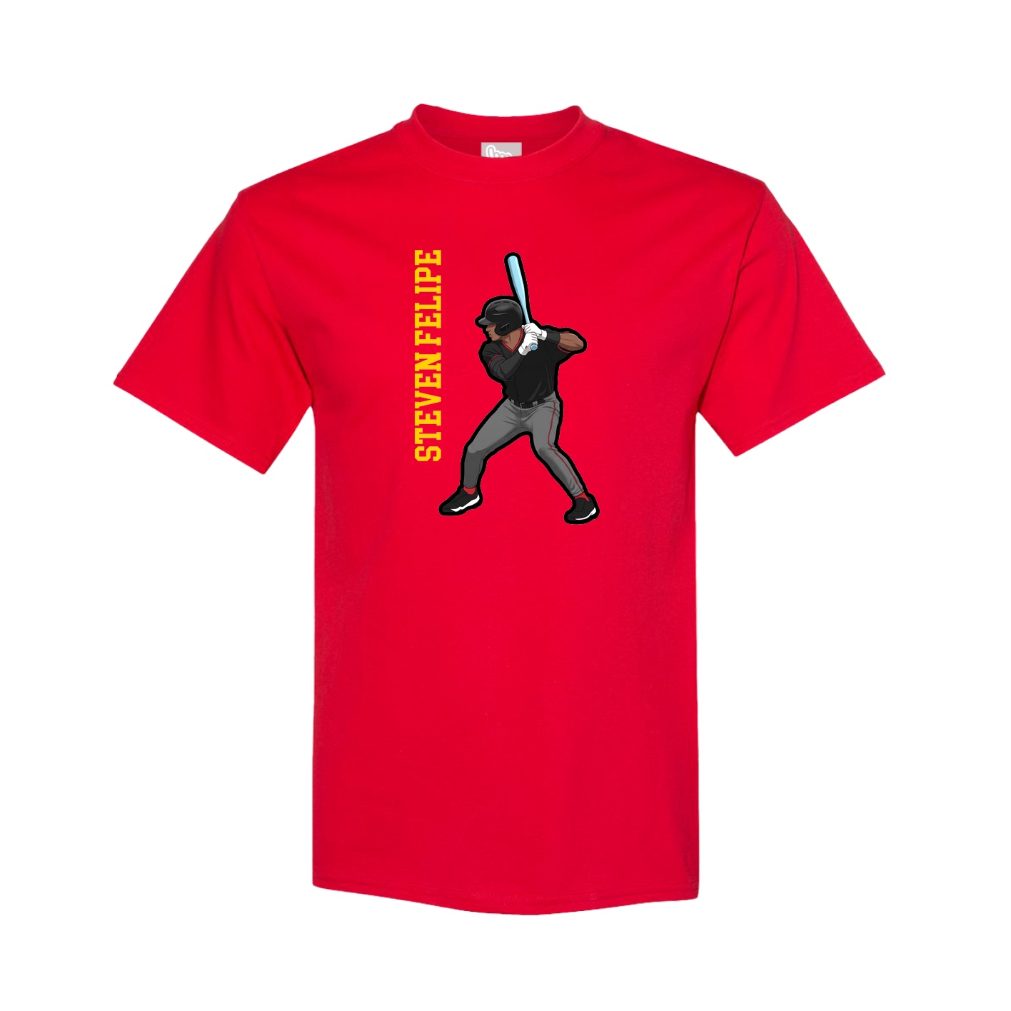 Youth Tee — Name Vertical in Red