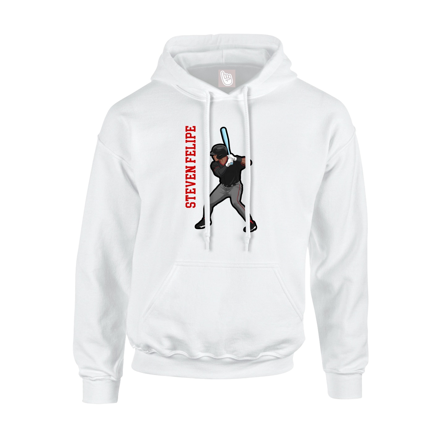 Hoodie — Name Vertical in White