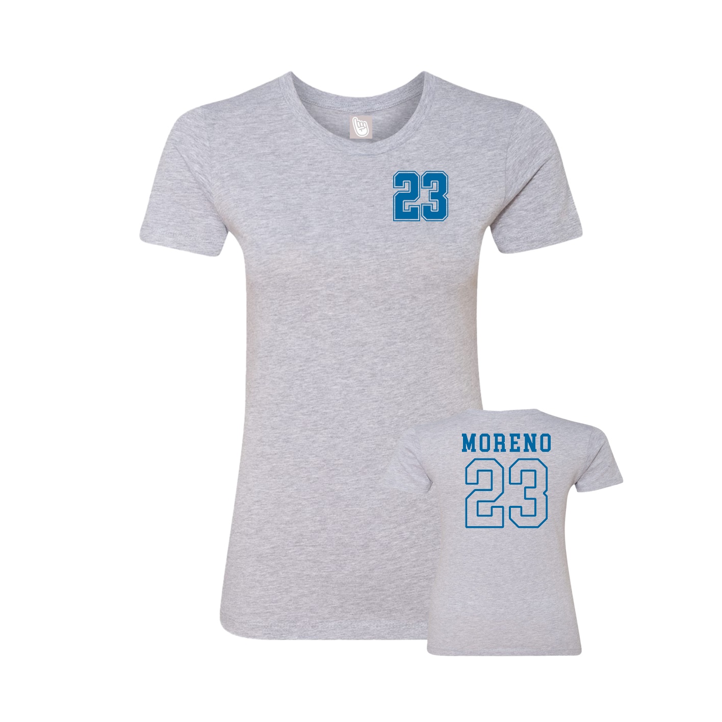 Womens Tee — Chest Back in Grey