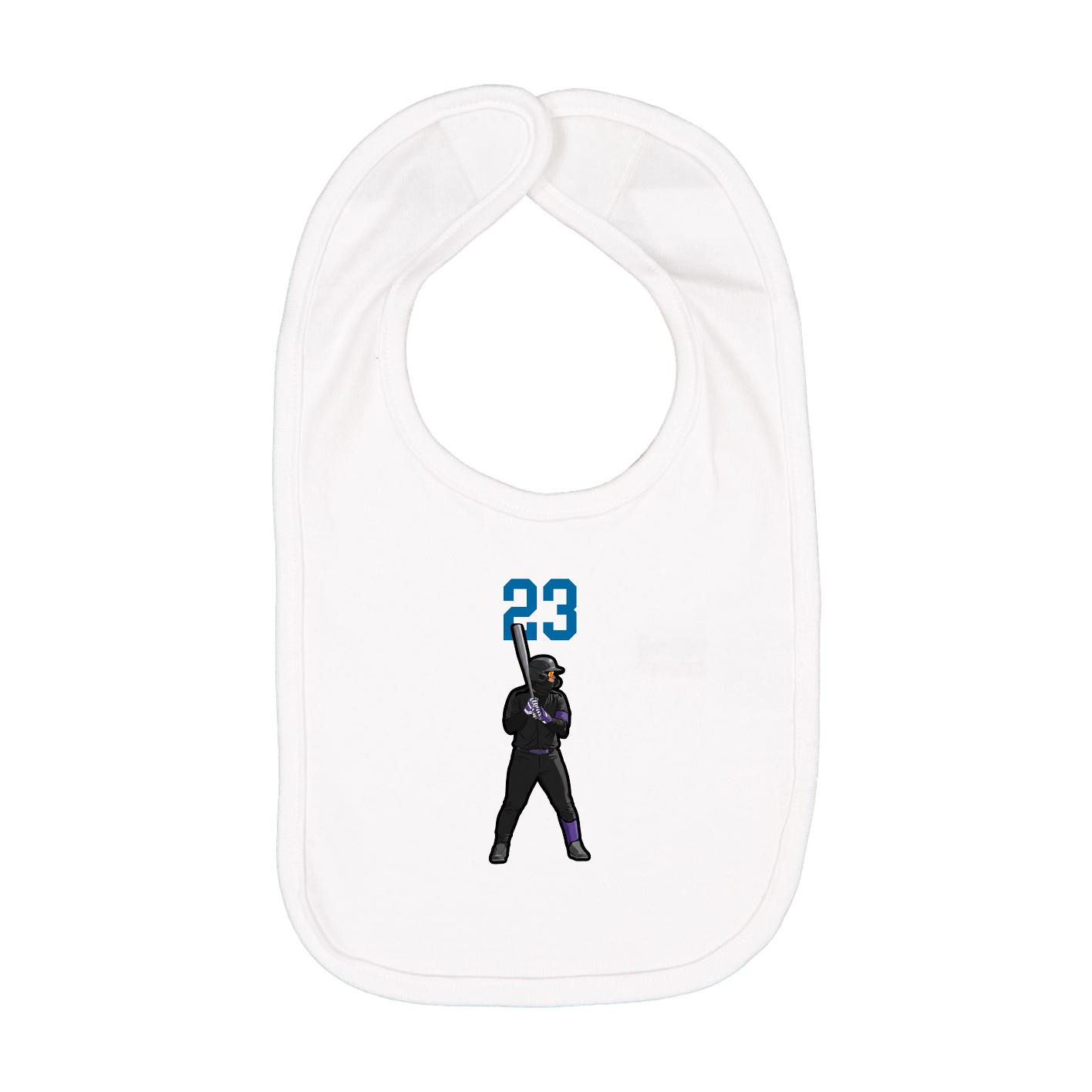 Infant Bib — Number Top in White