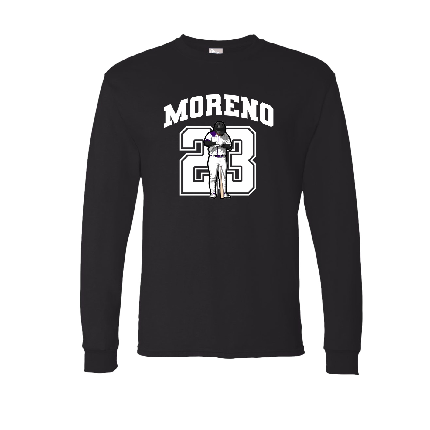 Long Sleeve Tee — Number in Black