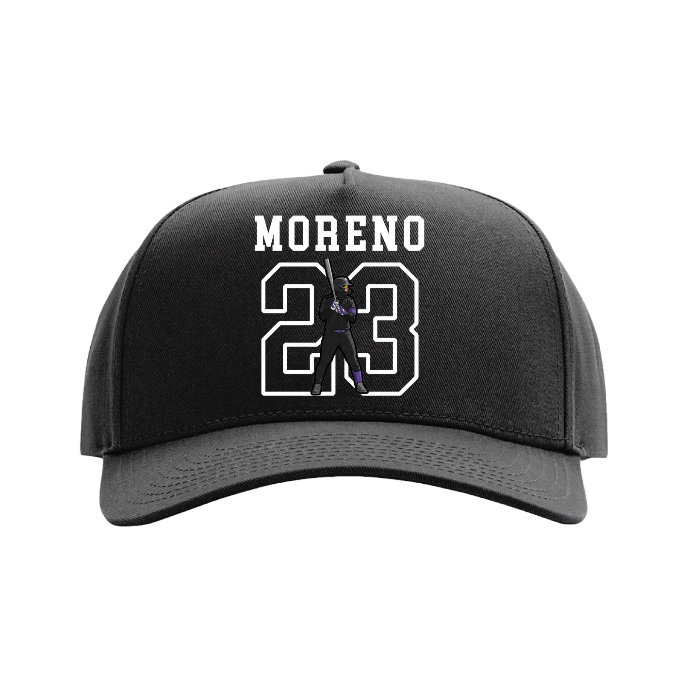 Full Fabric Five-Panel Champ Cap — Shirsey in Black