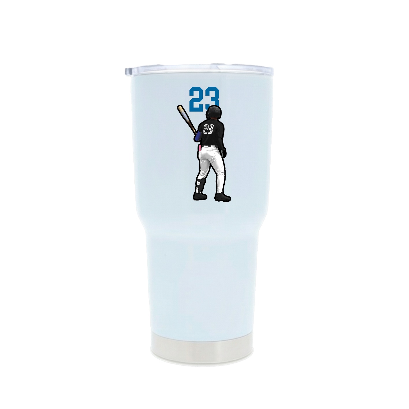30oz Stainless Steel Tumbler — Number Top in White