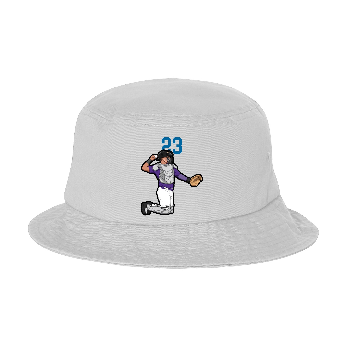 Bucket Cap — Number Top in White