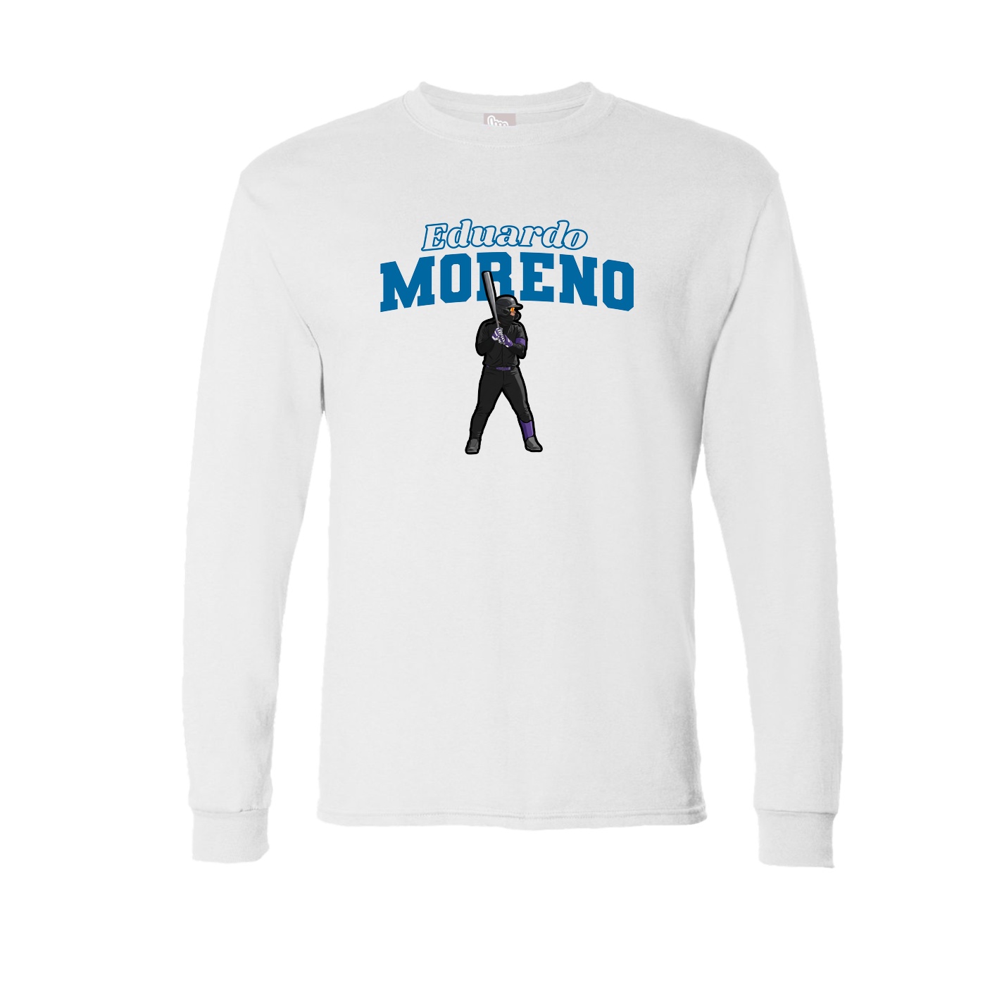 Long Sleeve Tee — Name Arch in White