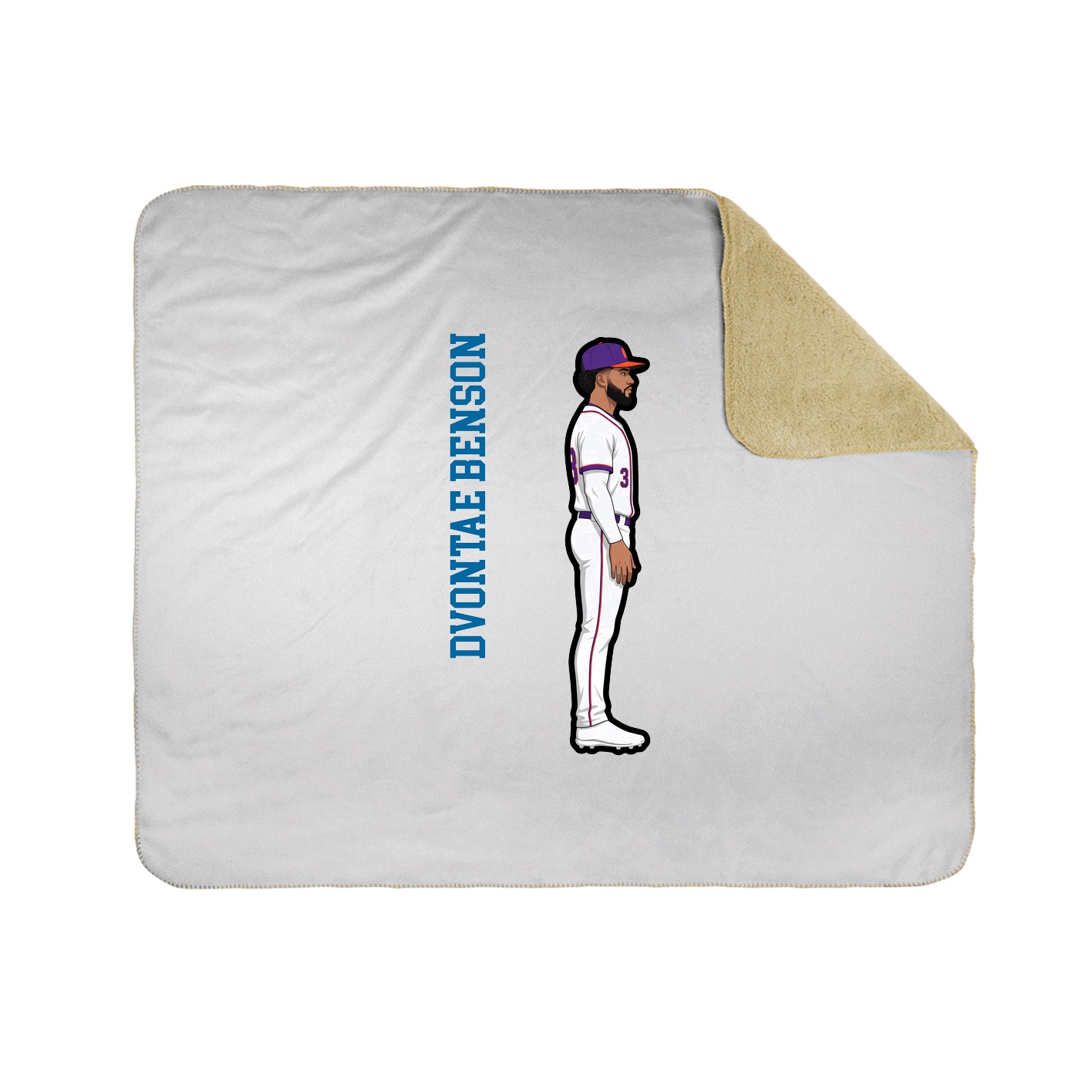 Throw Blanket — Name Vertical in White