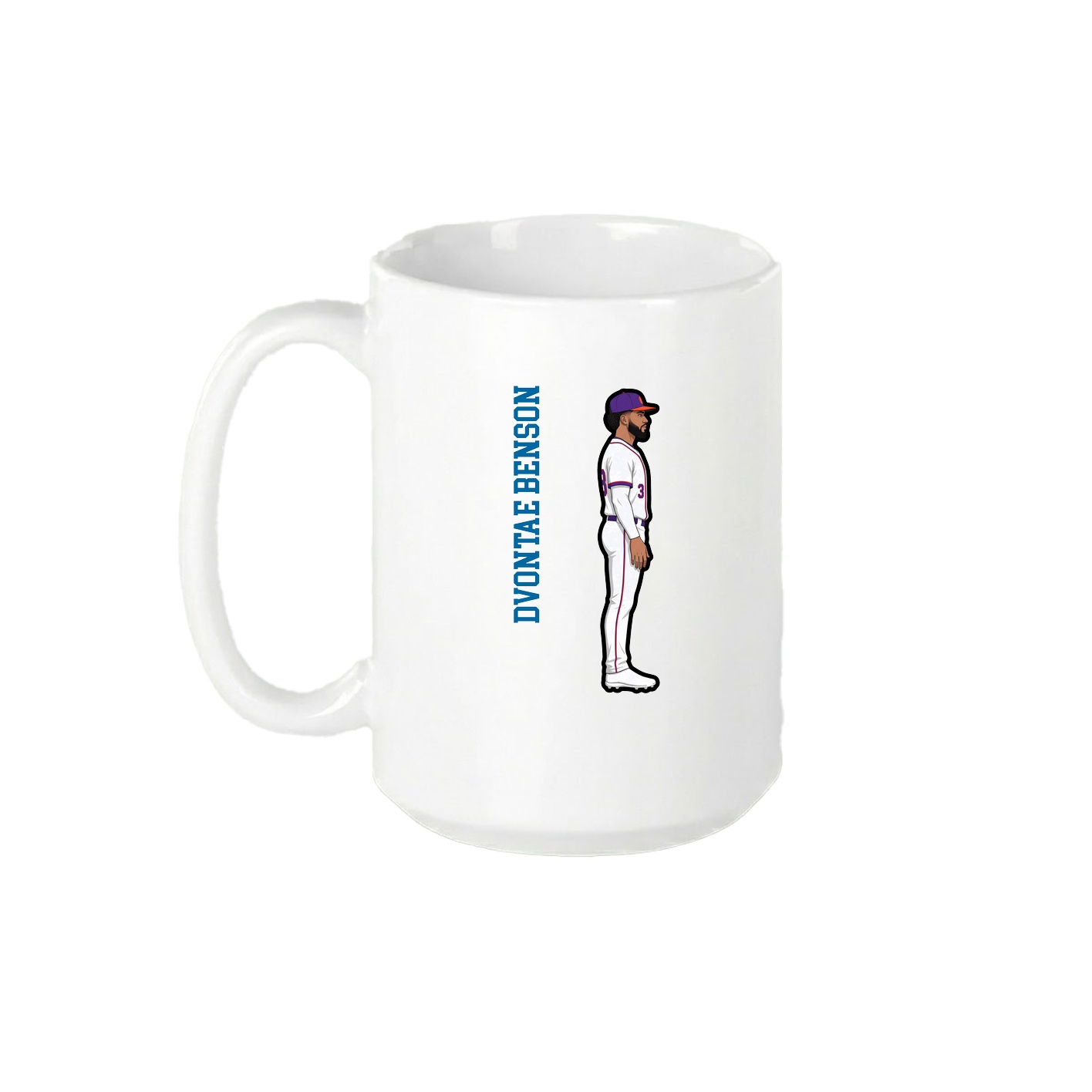 15oz Coffee Mug — Name Vertical in White