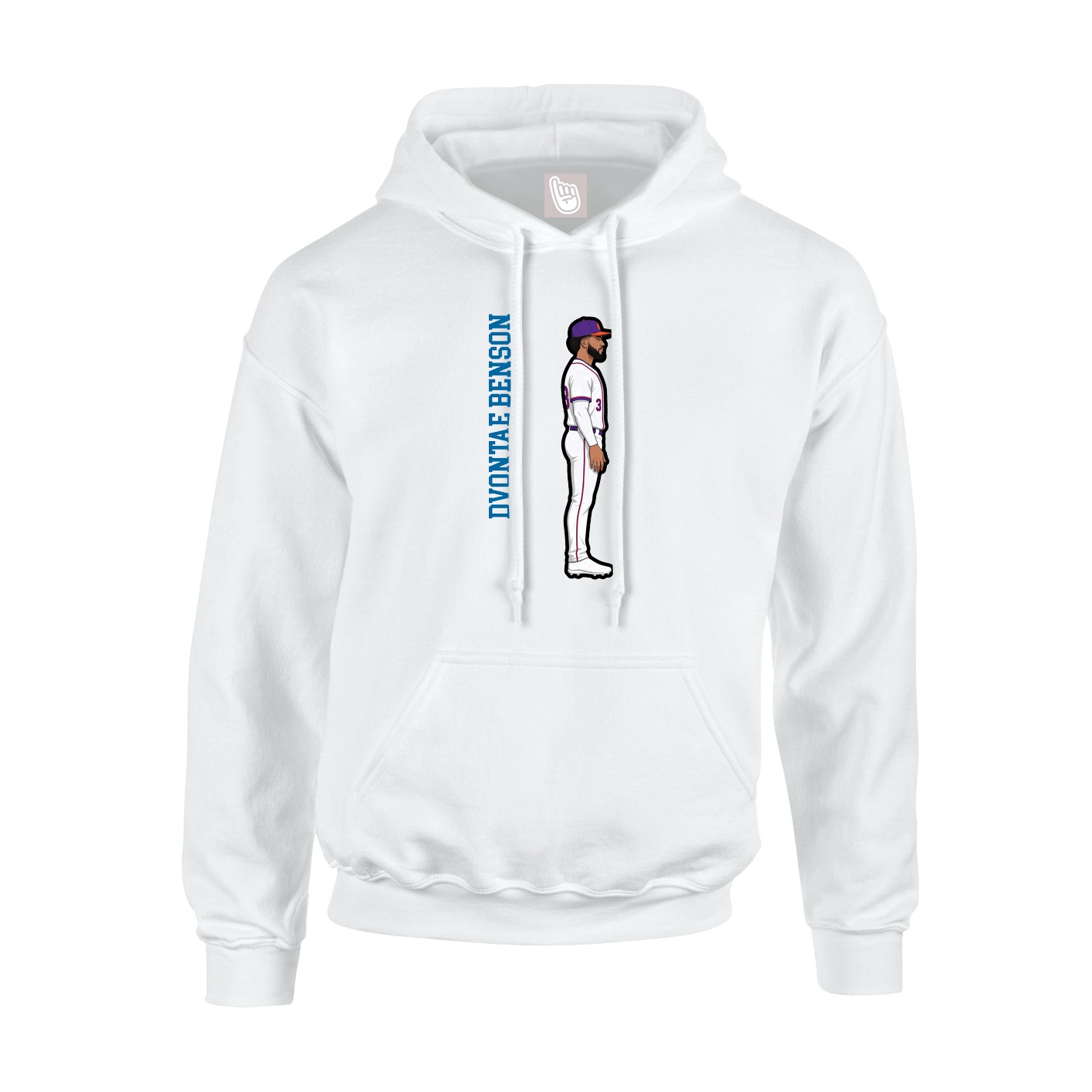 Hoodie — Name Vertical in White