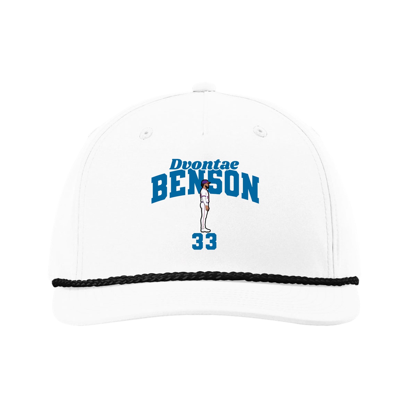 Five-Panel Classic Rope Cap — Signature Arch in White