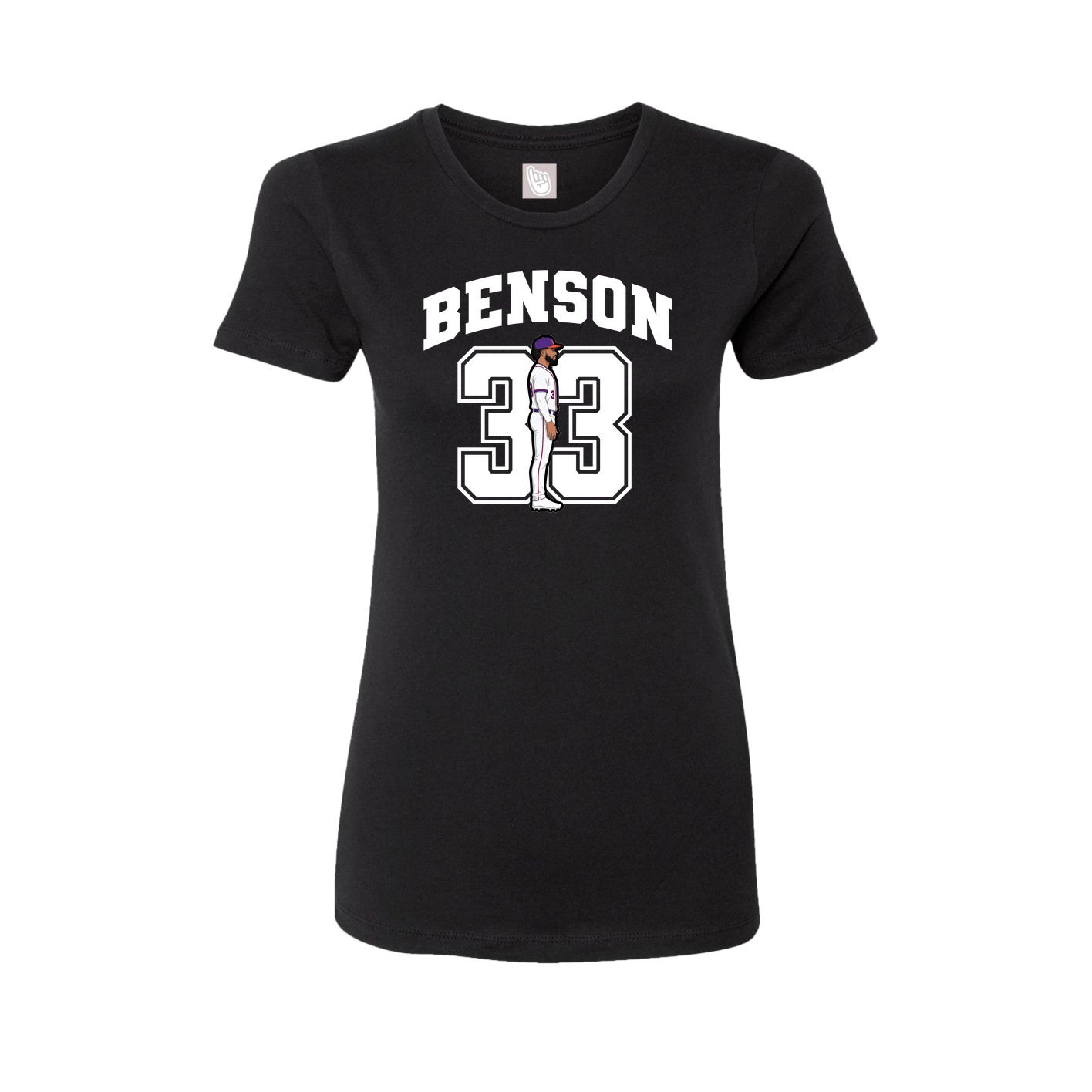 Fitted Women's Tee — Number in Black
