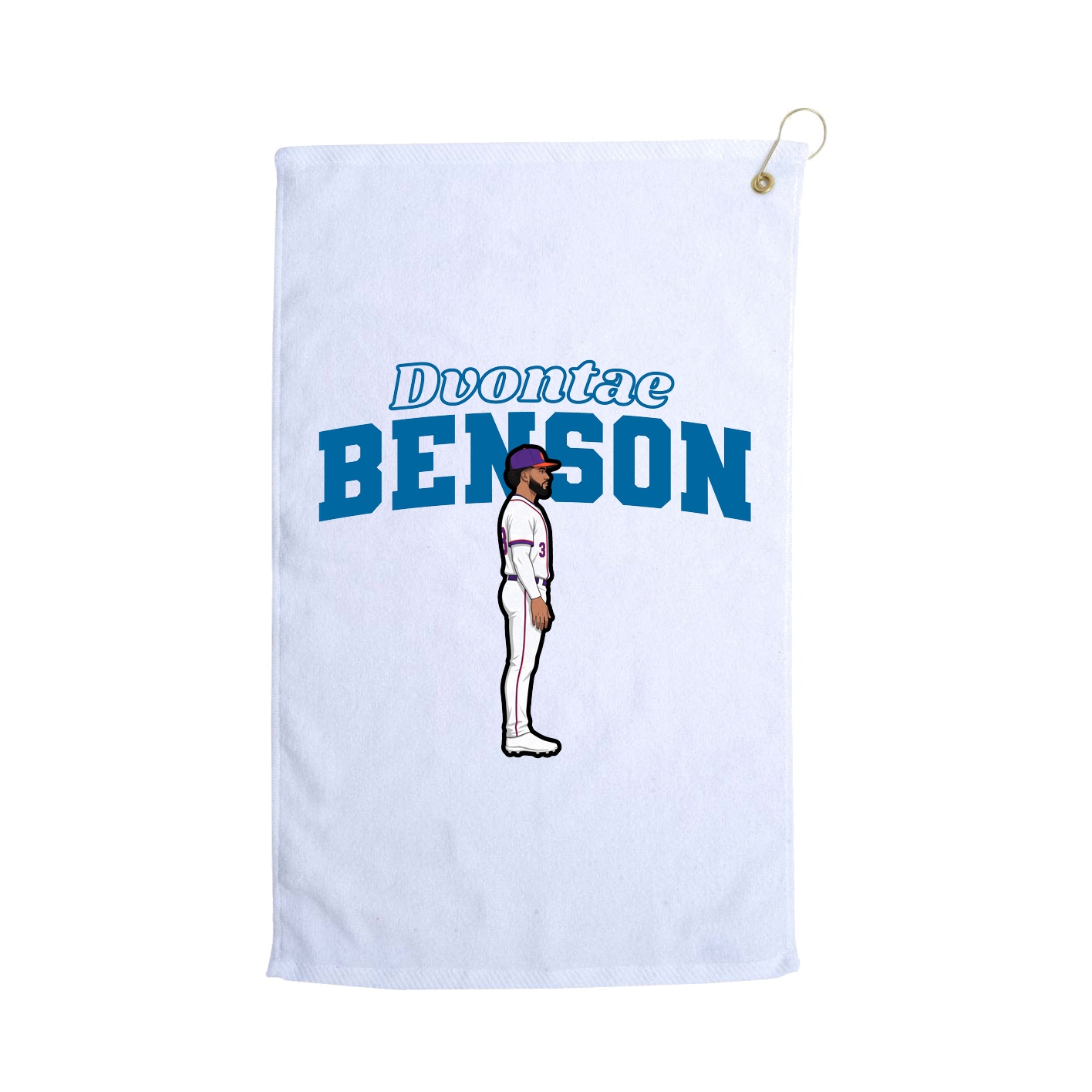 Golf Towel — Name Arch in White