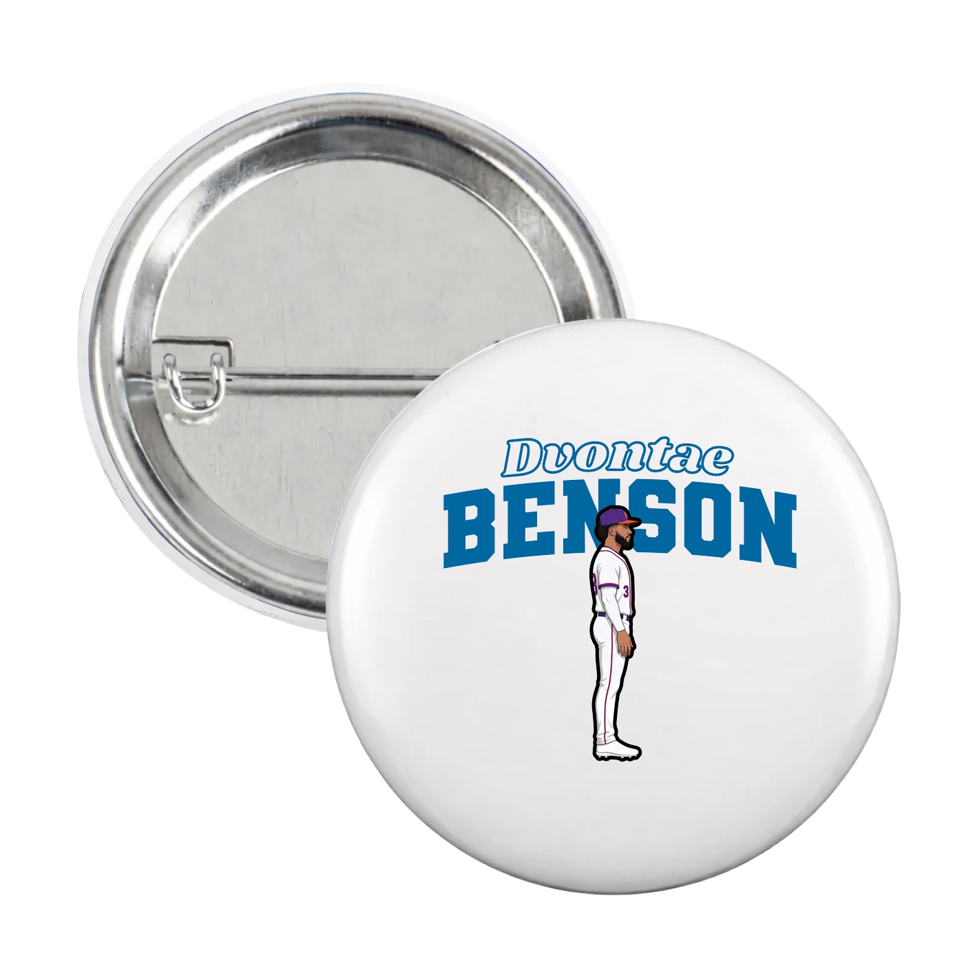 Game Day Button — Name Arch in White