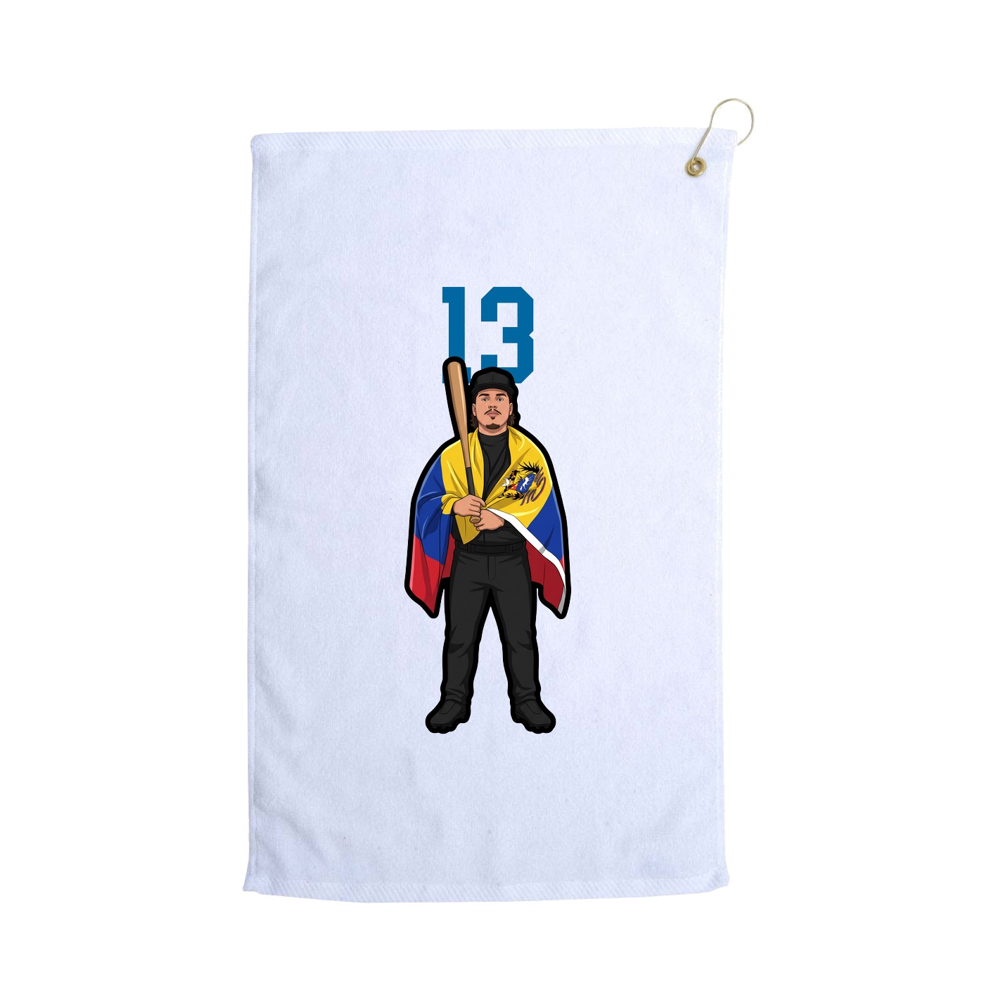 Golf Towel — Number Top in White