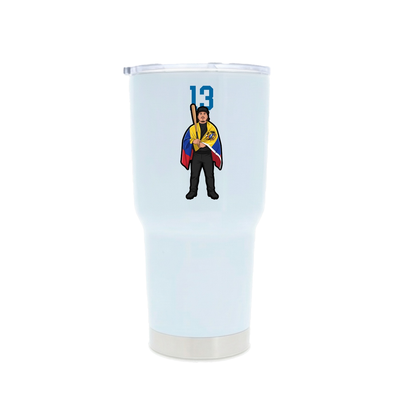 30oz Stainless Steel Tumbler — Number Top in White