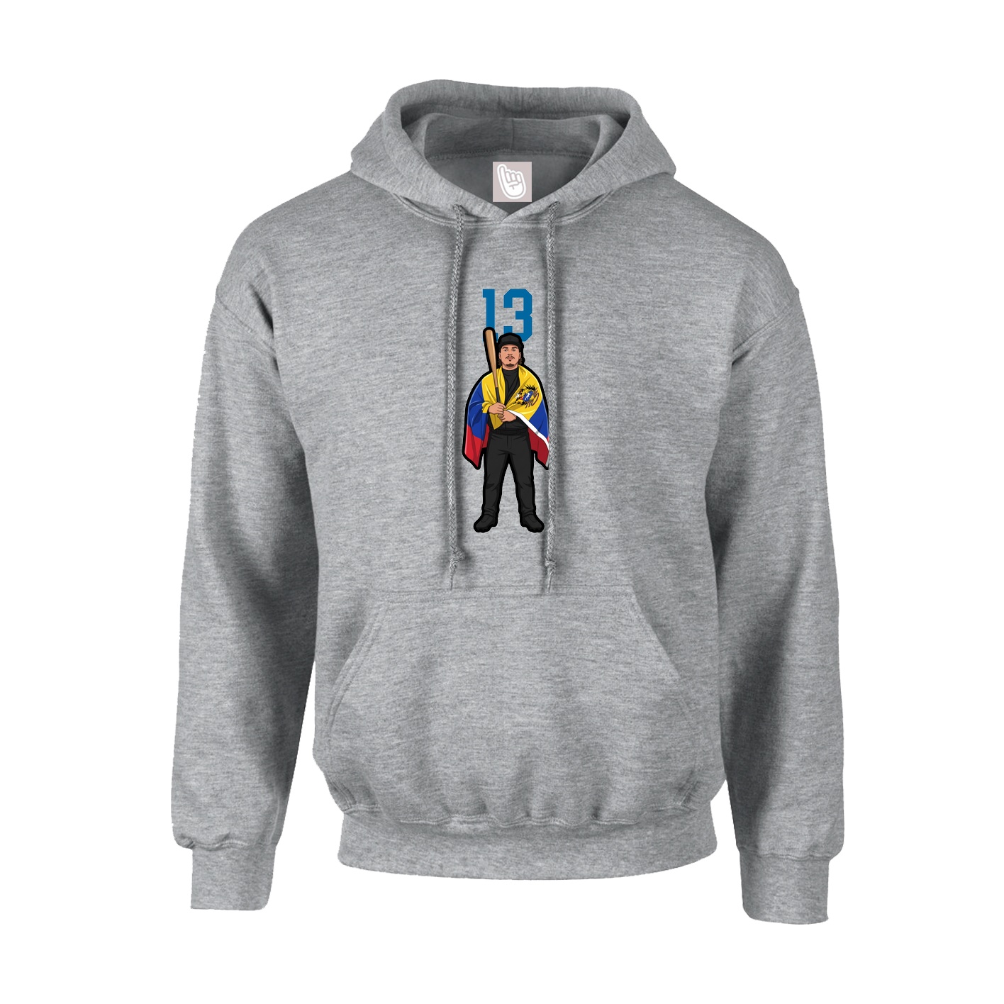 Hoodie — Number Top in Grey