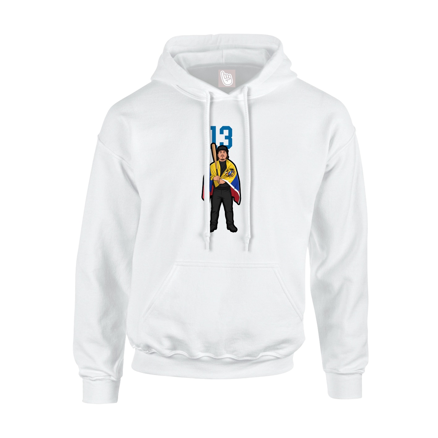 Youth Hoodie — Number Top in White