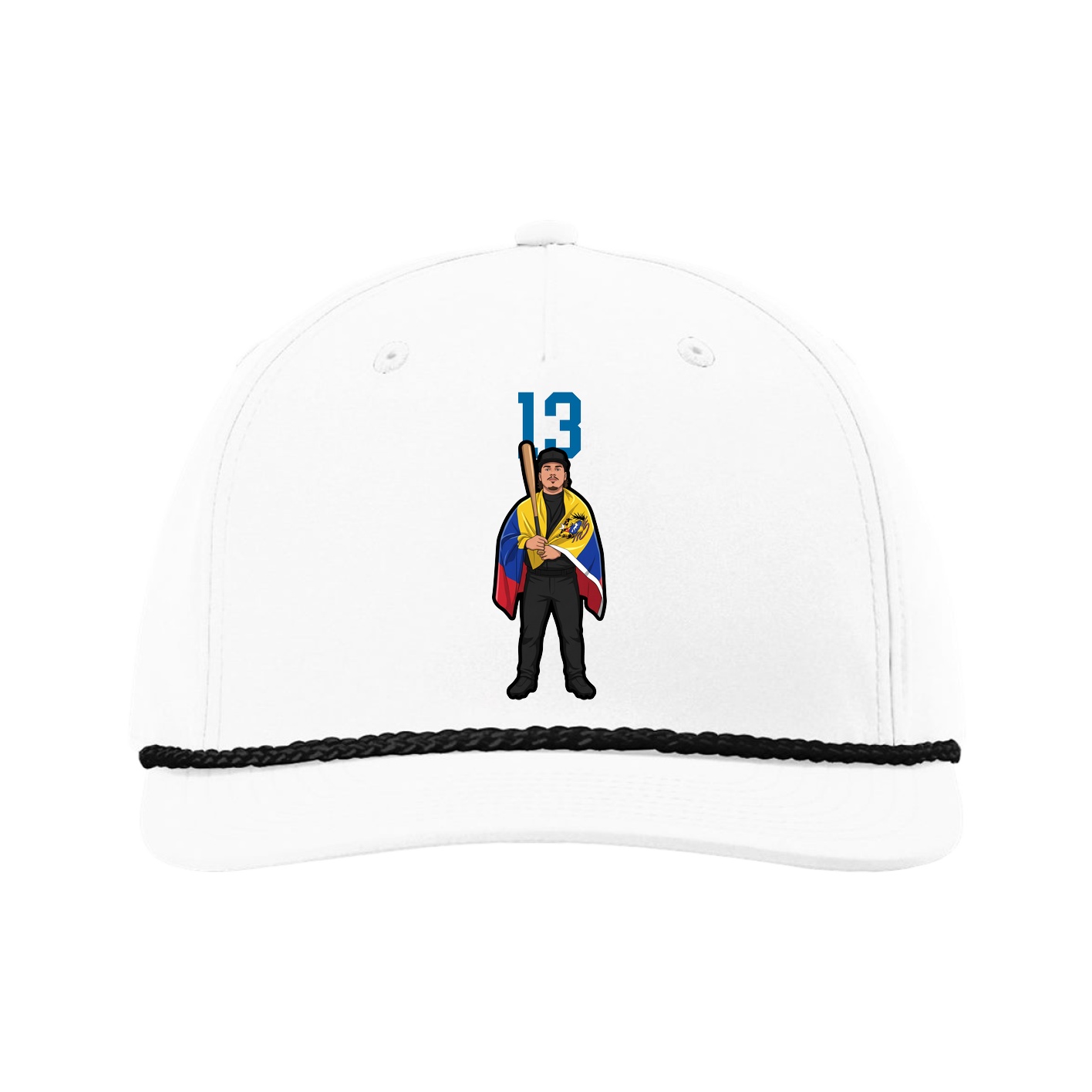 Five-Panel Classic Rope Cap — Number Top in White