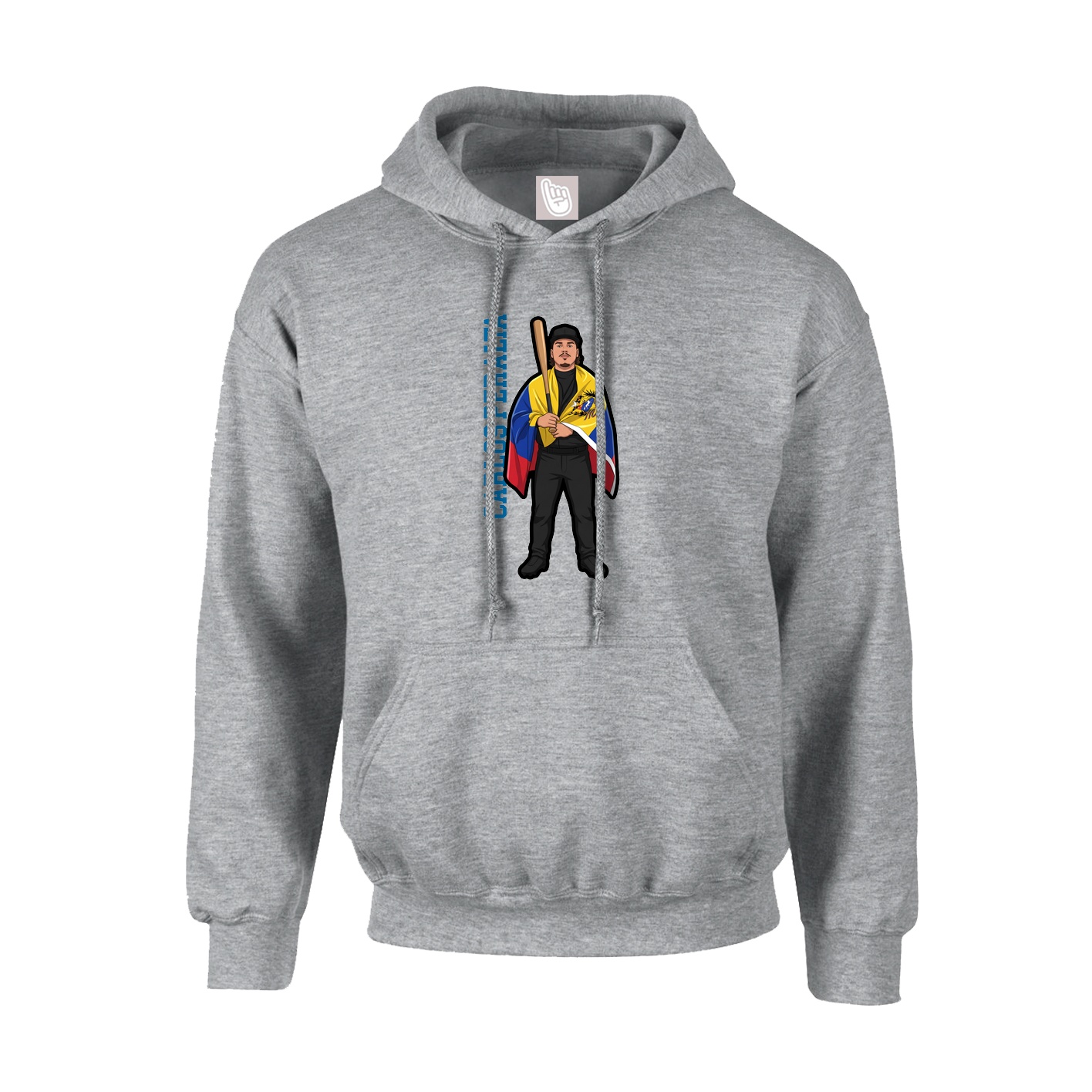 Youth Hoodie — Name Vertical in Grey