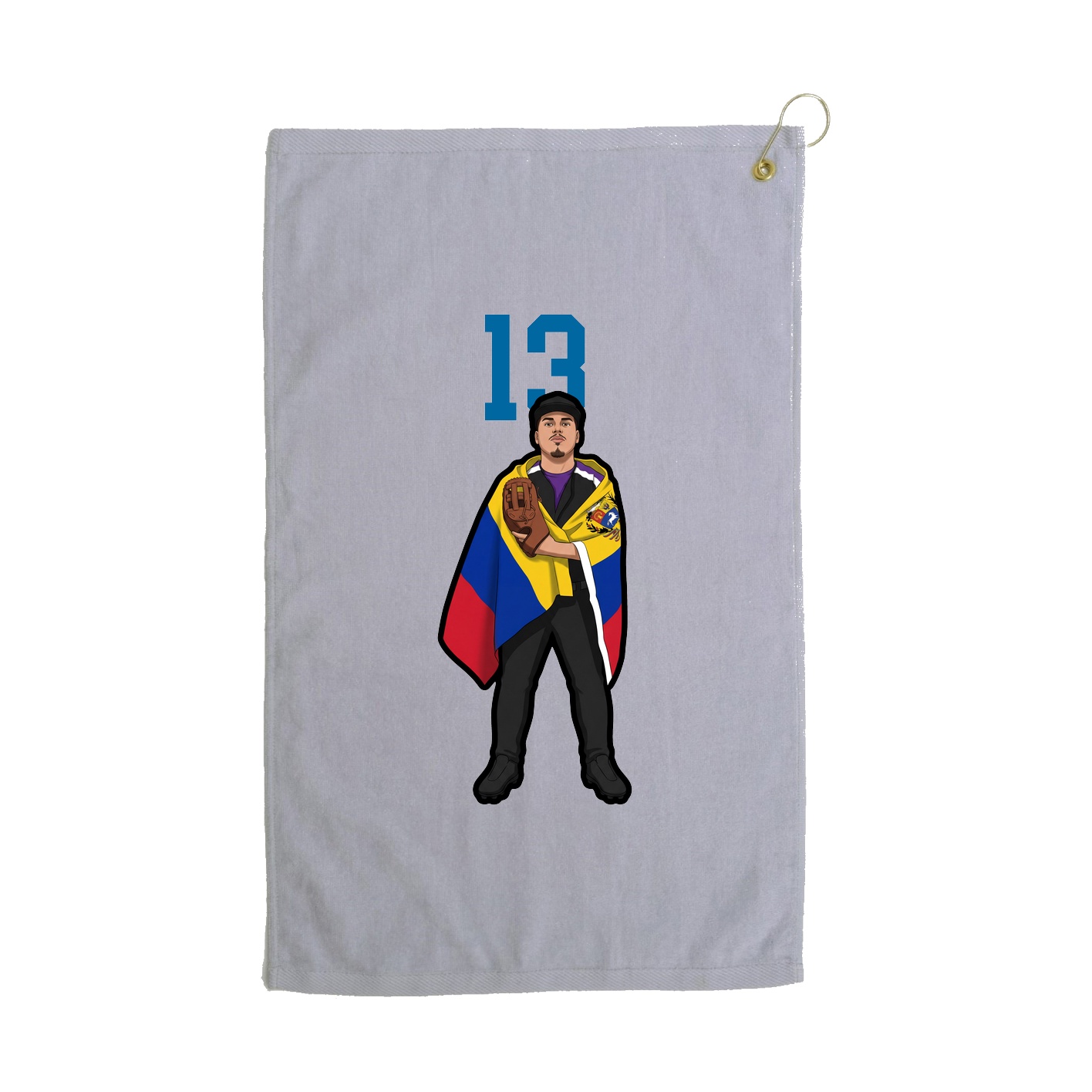 Golf Towel — Number Top in Grey