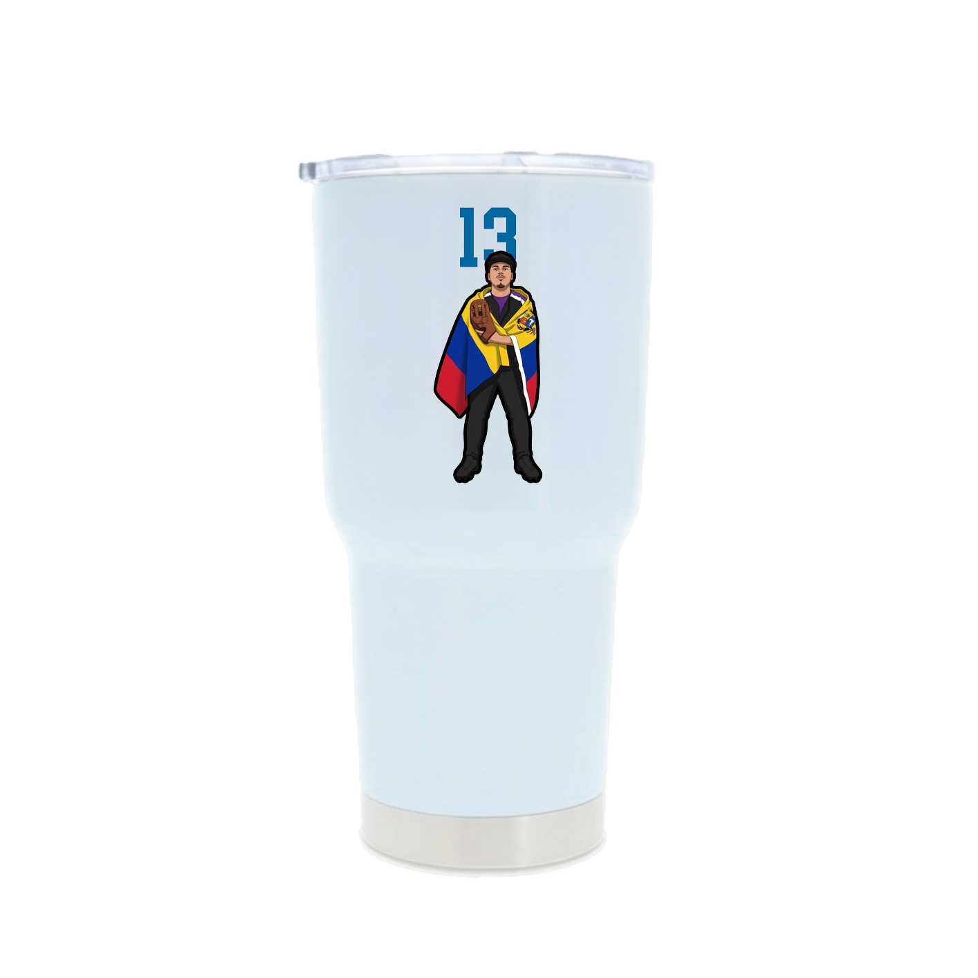 30oz Stainless Steel Tumbler — Number Top in White